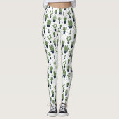 Leggings Motif du désert de cactus foncé rustique (Devant)