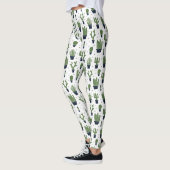 Leggings Motif du désert de cactus foncé rustique (Gauche)
