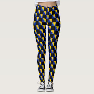 Leggings motif du drapeau À damiers Bosnie-Herzégovine