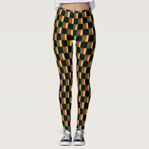 Leggings motif du drapeau À damiers Cameroun