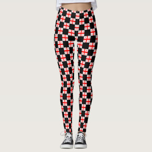 Leggings motif du drapeau À damiers Géorgie