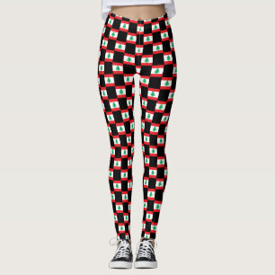 Leggings motif du drapeau À damiers Liban