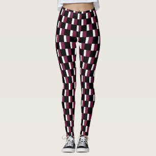 Leggings motif du drapeau À damiers Qatar