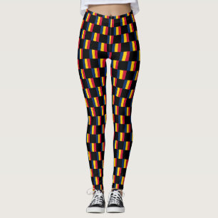 Leggings motif du drapeau À damiers Tchad