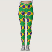 Leggings Motif du drapeau brésilien (Devant)