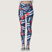 Leggings Motif du drapeau cubain (Devant)