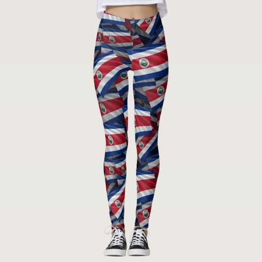 Leggings Motif du drapeau du Costa Rica (Devant)