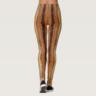 Leggings Motif du grain de bois  