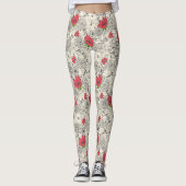 Leggings Motif du jardin de fleurs de pavot (Devant)