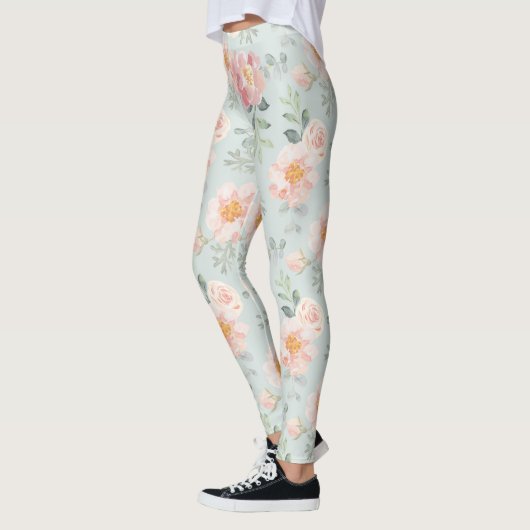 Leggings Motif du jardin rose Rose Rose Pastel (Gauche)