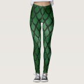 Leggings Motif du serpent serpent vert (Devant)