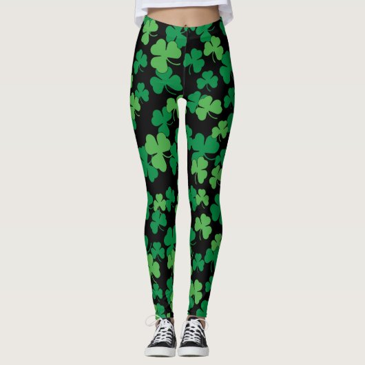 Leggings Motif du trèfle de Saint-Patricks (Devant)