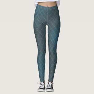 Leggings Motif du vérificateur petit. Bleu.b Gris BG