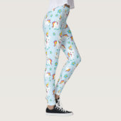 Leggings Motif D'Unicornes, De Mignons Unicornes, Fleurs (Droite)