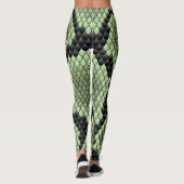 Leggings Motif Écailles de Serpent Vert Graphique de Textur (Dos)