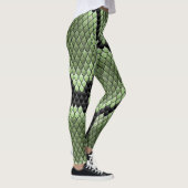 Leggings Motif Écailles de Serpent Vert Graphique de Textur (Droite)