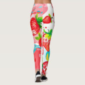 Leggings Motif Éclaboussure de Fraise (Dos)
