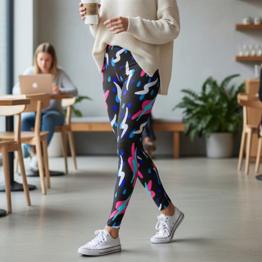 Leggings Motif éclair vintage gras