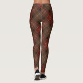 Leggings Motif écossais Brown Red Tartan Plaid (Dos)