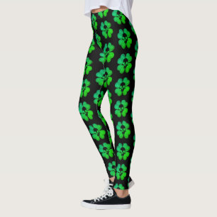 Leggings Motif éffrayant de shamrock de crâne