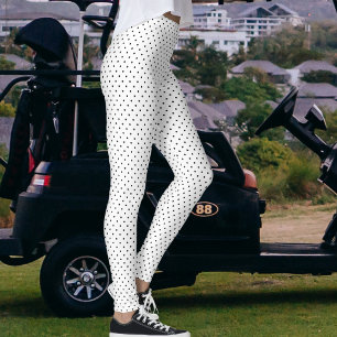 Leggings Motif élégant à pois blancs et noirs