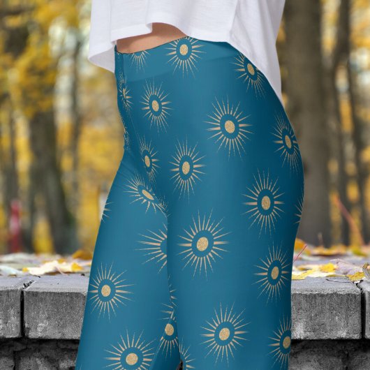 Leggings Motif élégant Blue Sun Burst