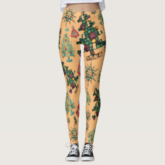 Leggings Motif élégant de bijoux en sapin de Noël