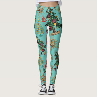 Leggings Motif élégant de bijoux en sapin de Noël