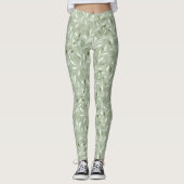 Leggings Motif élégant de feuilles d'olive (Devant)