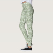 Leggings Motif élégant de feuilles d'olive (Gauche)