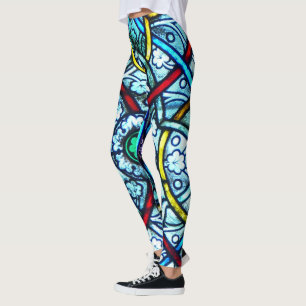 Leggings Motif élégant en verre souillé de Notre Dame Pa