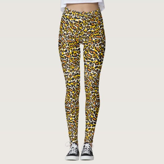 Leggings Motif Empreinte de léopard (Devant)