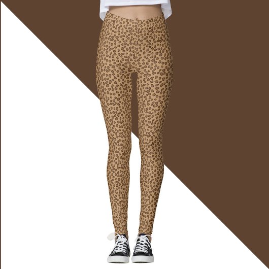 Leggings Motif Empreinte de léopard Brown