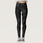 Leggings Motif Empreinte de léopard noir et argent élégant<br><div class="desc">Motif Empreinte de léopard gris noir et argent</div>