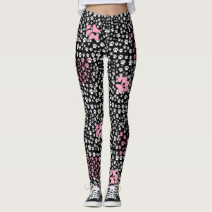 Leggings motif Empreinte de patte 01.b Black BG