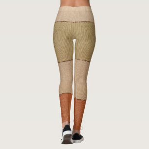 Leggings Motif en bande Vermillion Or Tan