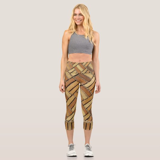 Leggings - Motif en brique jaune (Recto)