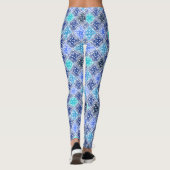 Leggings Motif en carrelage marocain peint en bleu (Dos)