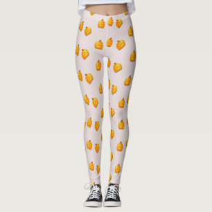 Leggings Motif en chef citrouille orange