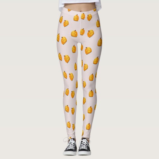 Leggings Motif en chef citrouille orange (Devant)