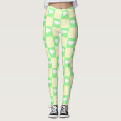 Leggings Motif en damier de Pâques avec blanc Chick Motif (Devant)