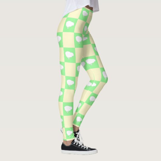 Leggings Motif en damier de Pâques avec blanc Chick Motif (Droite)