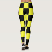 Leggings Motif en damier noir et jaune foncé (Dos)