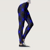 Leggings Motif en forme de diamant, bleu et noir, (Droite)