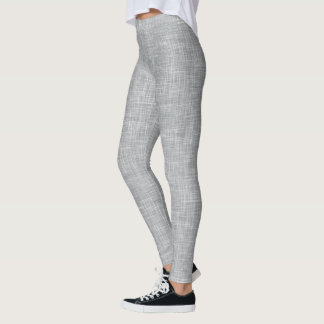 Leggings Motif en lin tweed gris