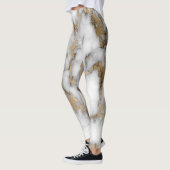 Leggings Motif en marbre blanc cool tendance (Gauche)