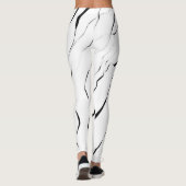 Leggings Motif en marbre blanc noir moderne (Dos)