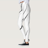 Leggings Motif en marbre blanc noir moderne (Gauche)