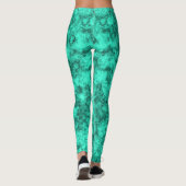 Leggings Motif en marbre clair turquoise (Dos)