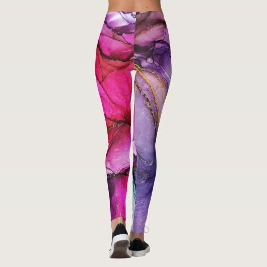 Leggings Motif en marbre coloré mignon (Dos)